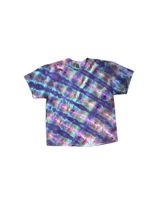 2XL Purple Jewel Striped Tie Dye Shirt