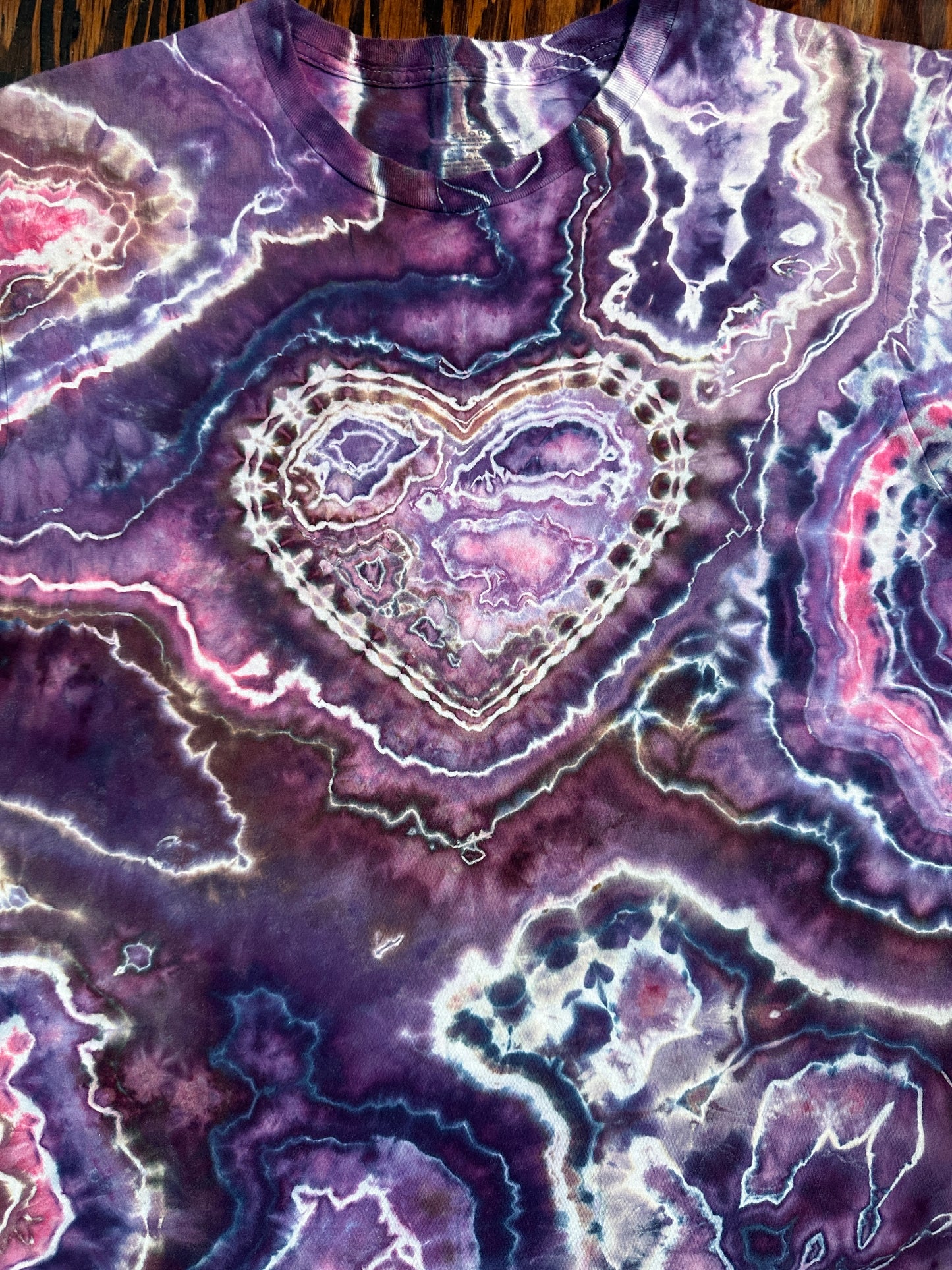 XL Purple Heart Geode Tie dye shirt