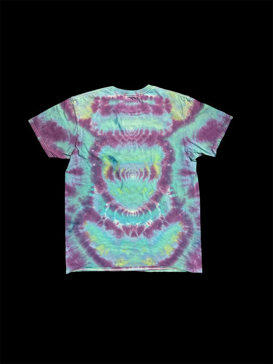 XL Teal and Purple Pot Leaf Tie Dye Shirt