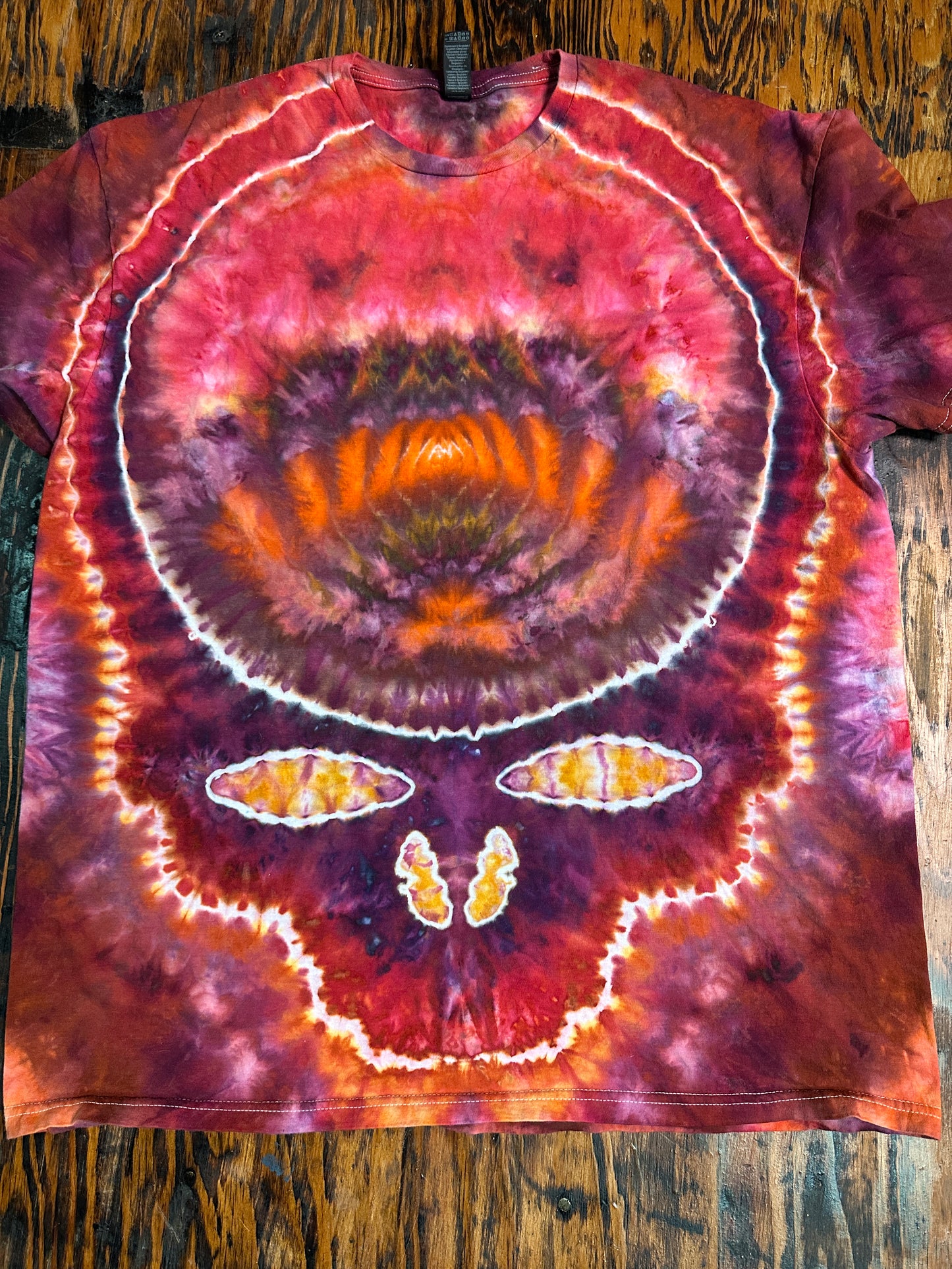 Bright red Stealie Tie Dye Shirt - 2XL