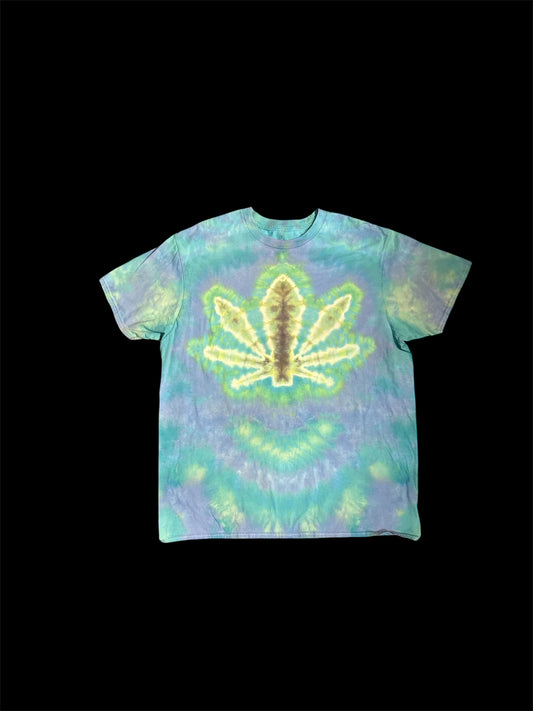 2XL Neon Pastel Pot Leaf Tie Dye Shirt