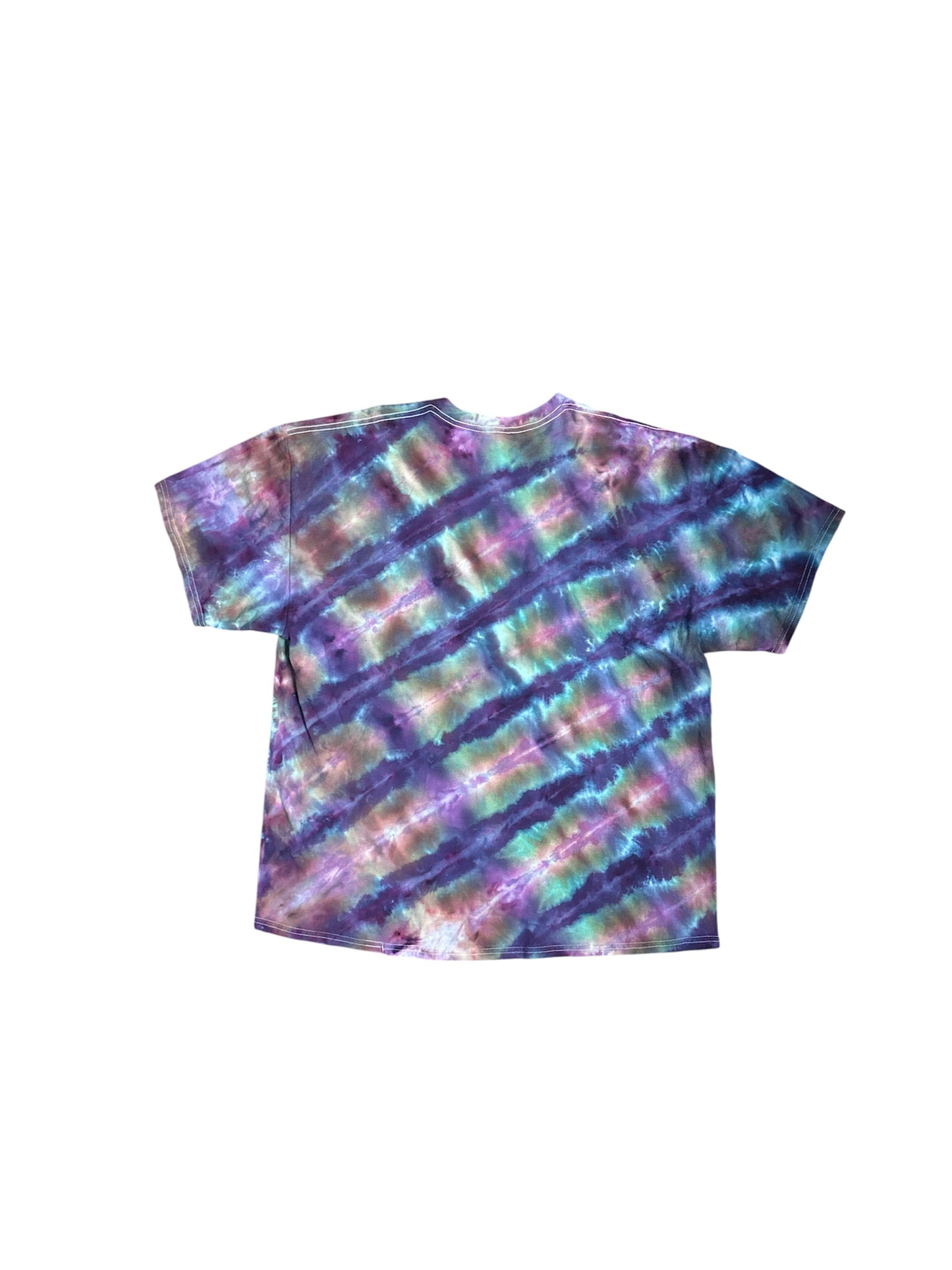 2XL Purple Jewel Striped Tie Dye Shirt