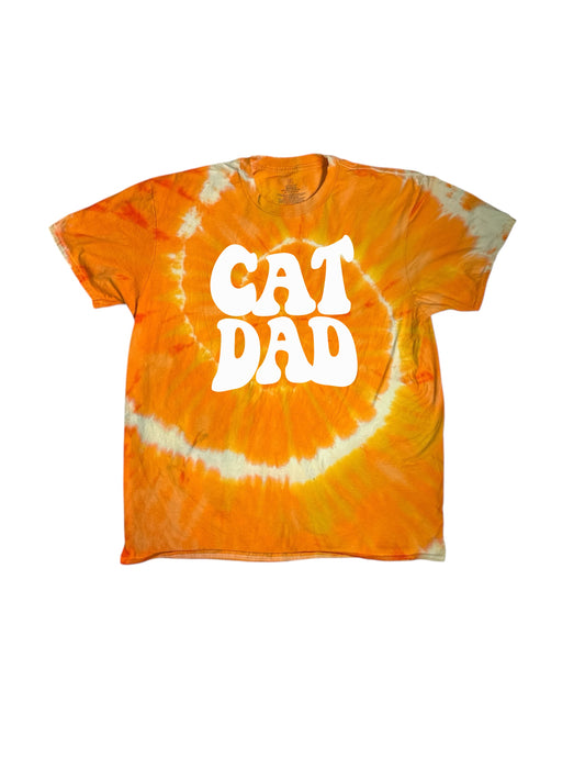 Cat Dad Custom color Tie Dye Shirt
