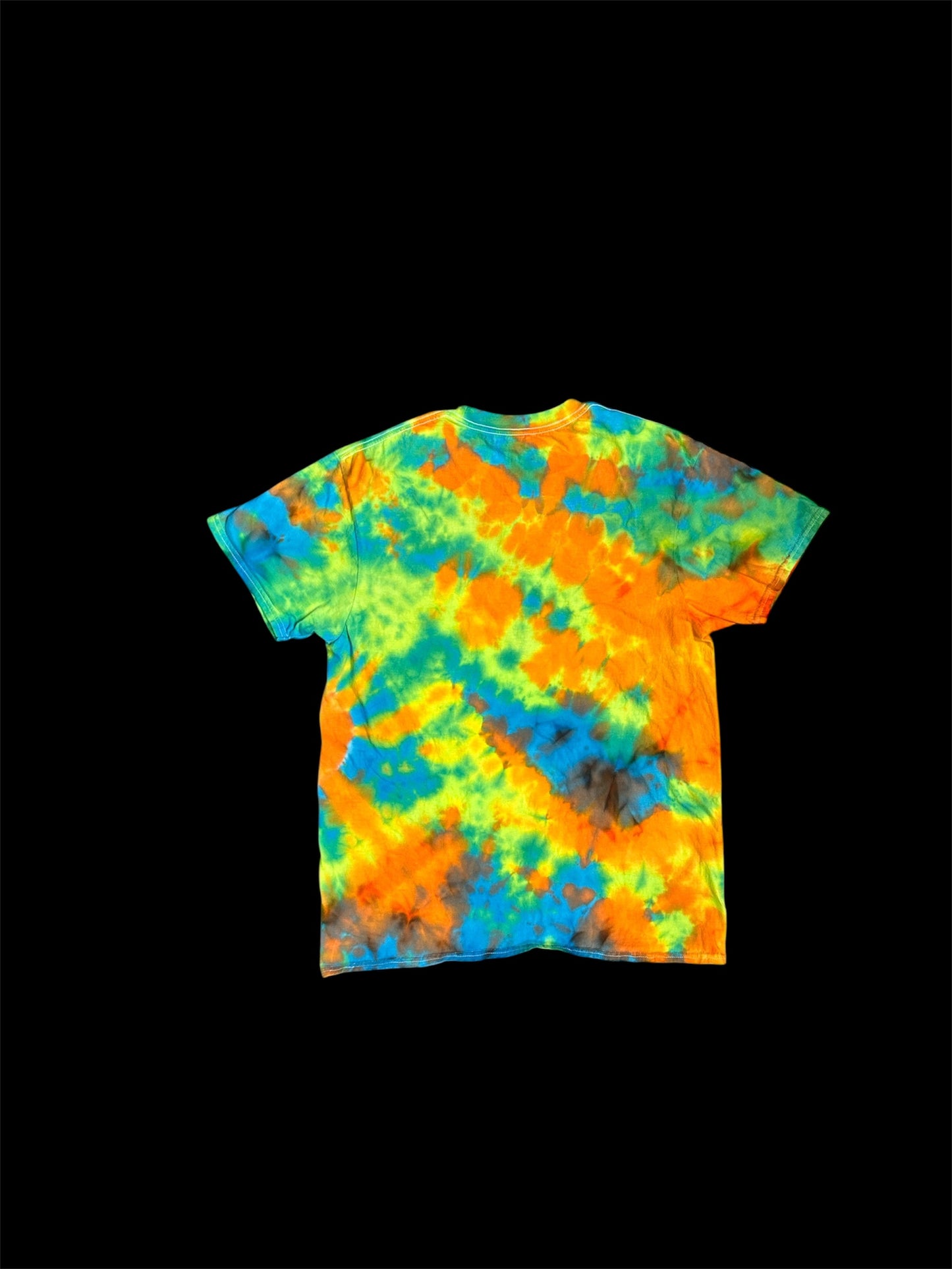 Large Green and Blue Neon Ghost Tie Dye Shirt