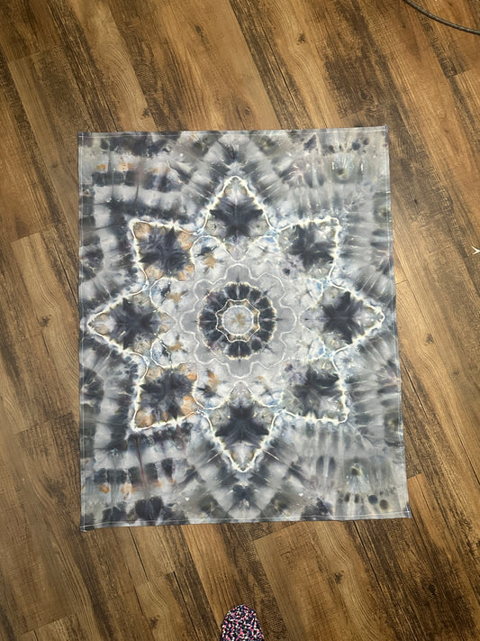 - 38x33 Monochrome Mandala Tie Dye Tapestry