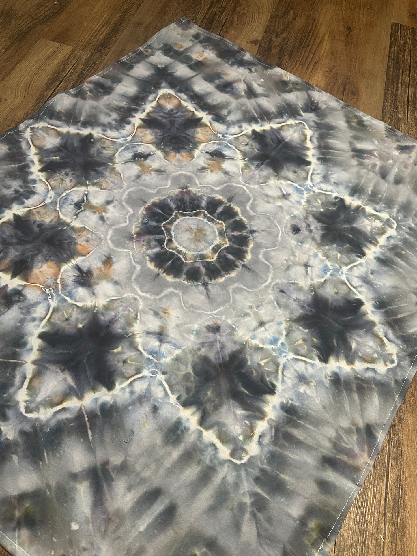 - 38x33 Monochrome Mandala Tie Dye Tapestry