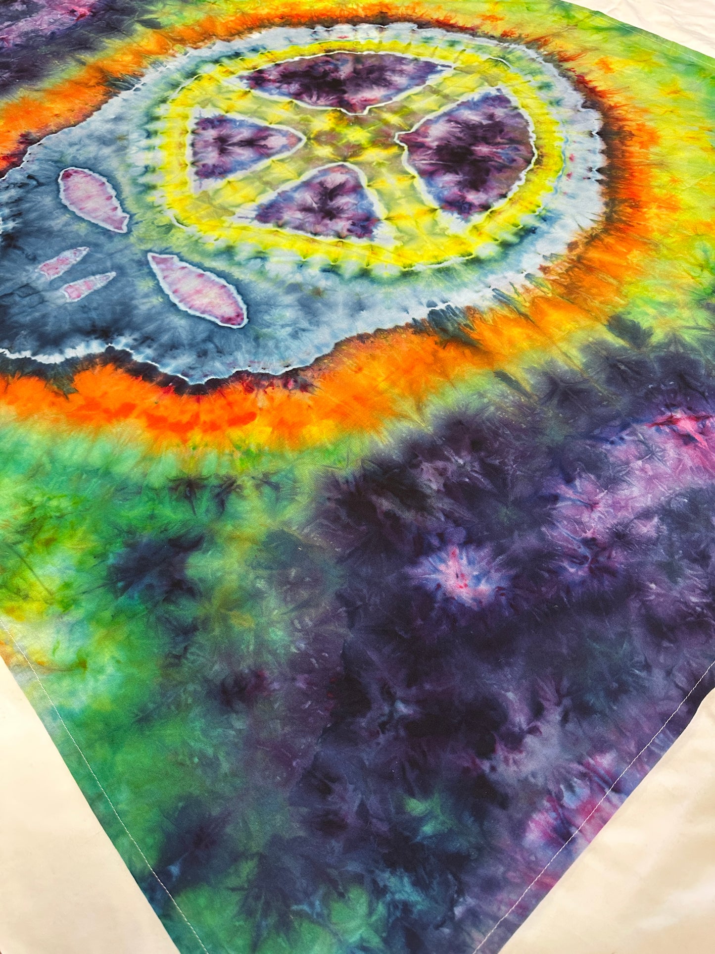 50 x 38 Peace Sign Stealie Tie Dye Tapestry