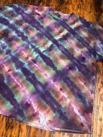 2XL Purple Jewel Striped Tie Dye Shirt