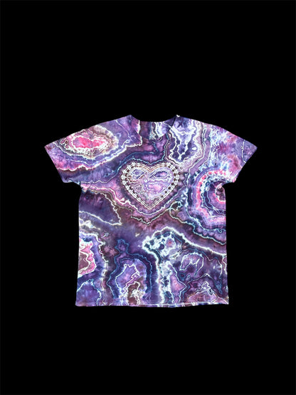 XL Purple Heart Geode Tie dye shirt
