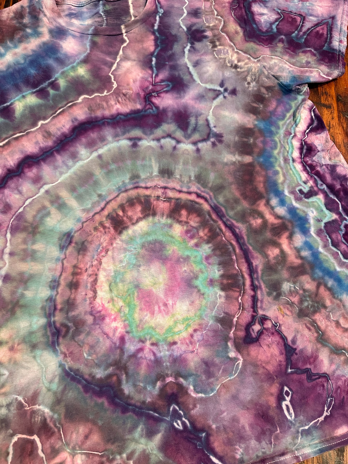 XL Jewel toned Geode Tie Dye T-shirt