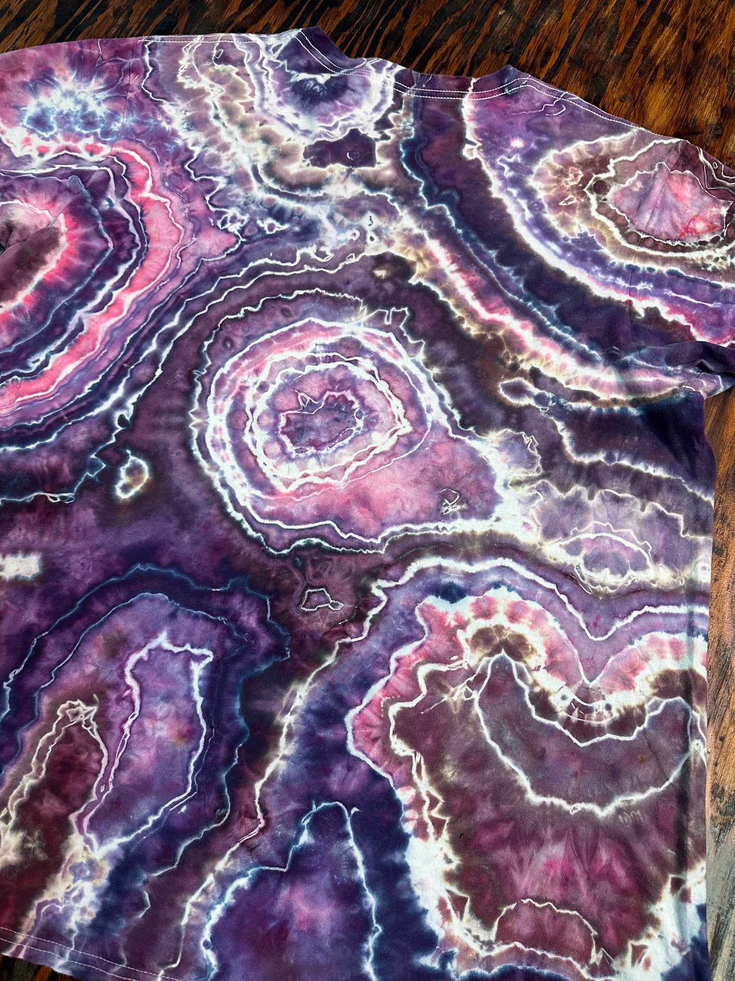 XL Purple Heart Geode Tie dye shirt