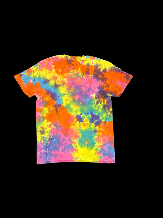 Large Neon Rainbow Ghost Tie Dye Shirt
