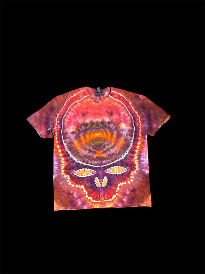 Bright red Stealie Tie Dye Shirt - 2XL