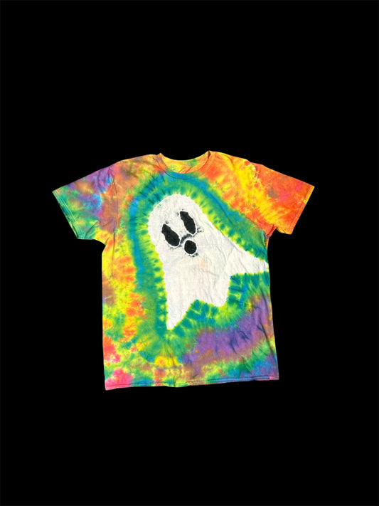 XL Neon Rainbow Ghost Tie Dye Shirt