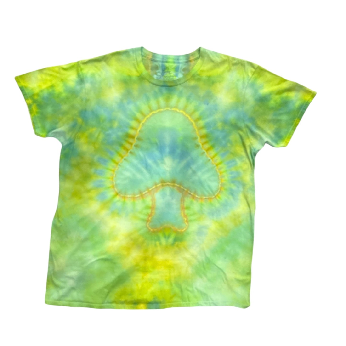 - 2X Blue and Yellow Mushroom Tie Dye Shirt -