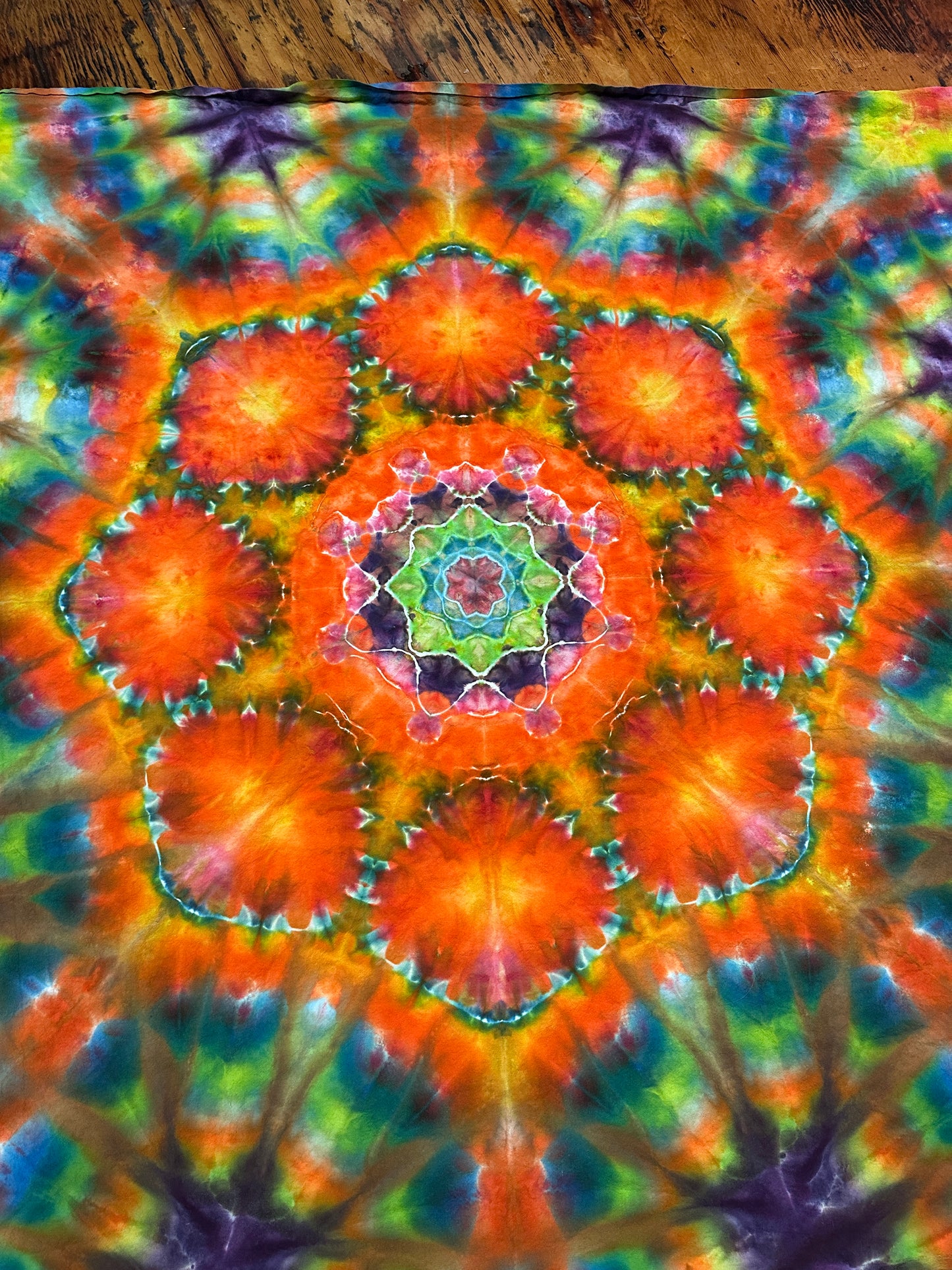 - 55x90 Bright Orange Mandala Tapestry