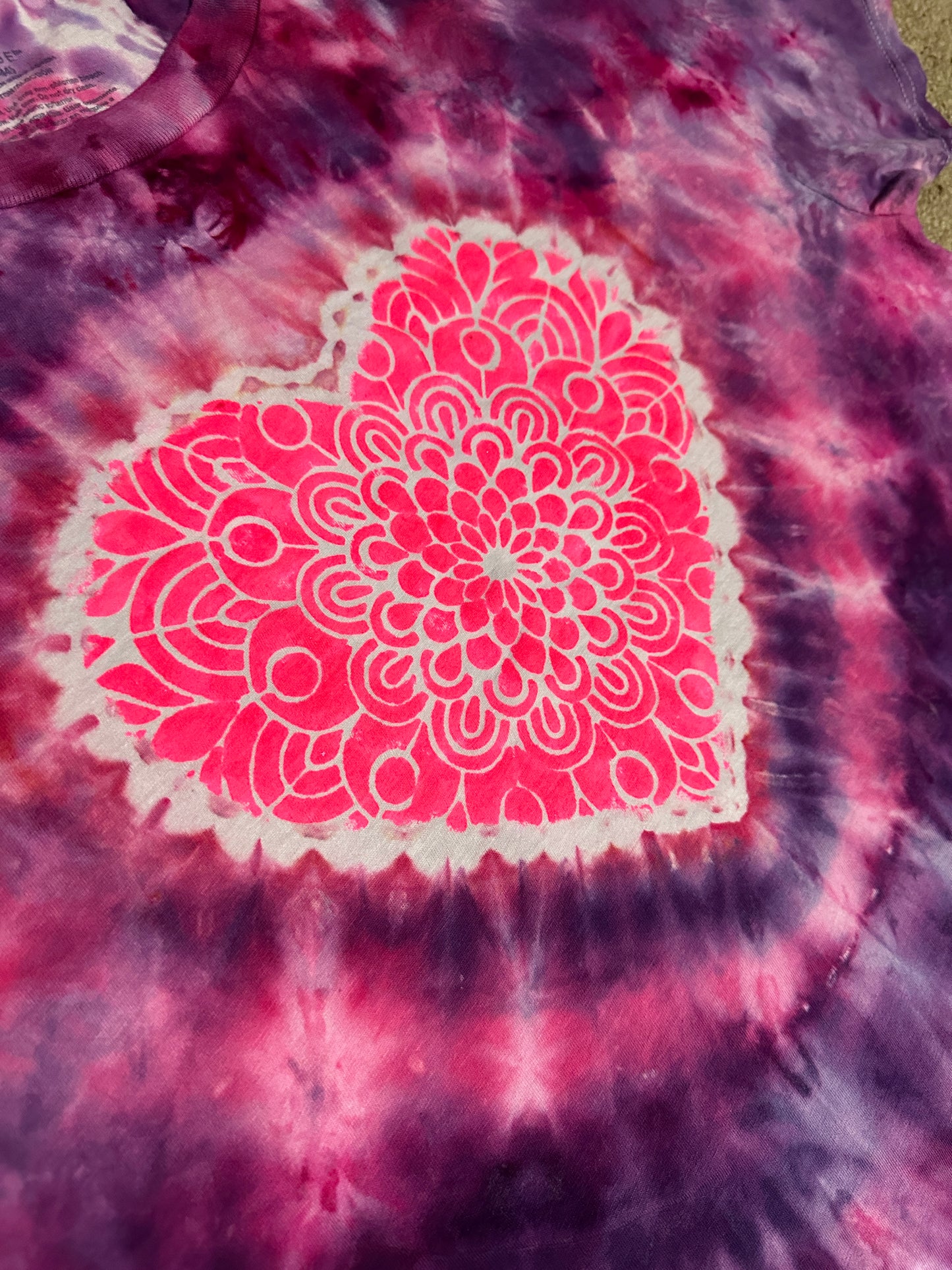 - Large Lace Heart Tie Dye Shirt