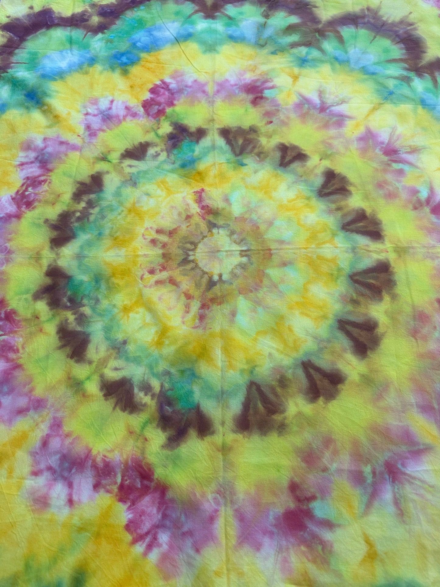 42 x 30 Yellow Flower Tie Dye Tapestry