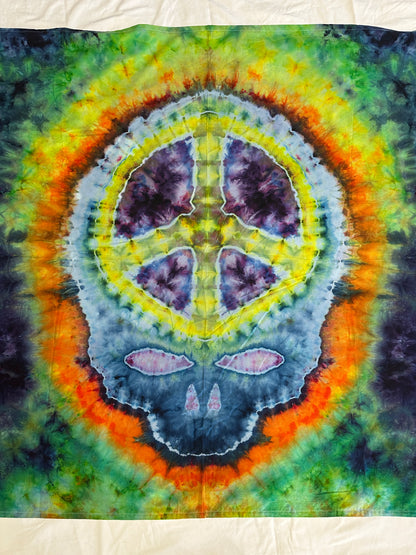 50 x 38 Peace Sign Stealie Tie Dye Tapestry