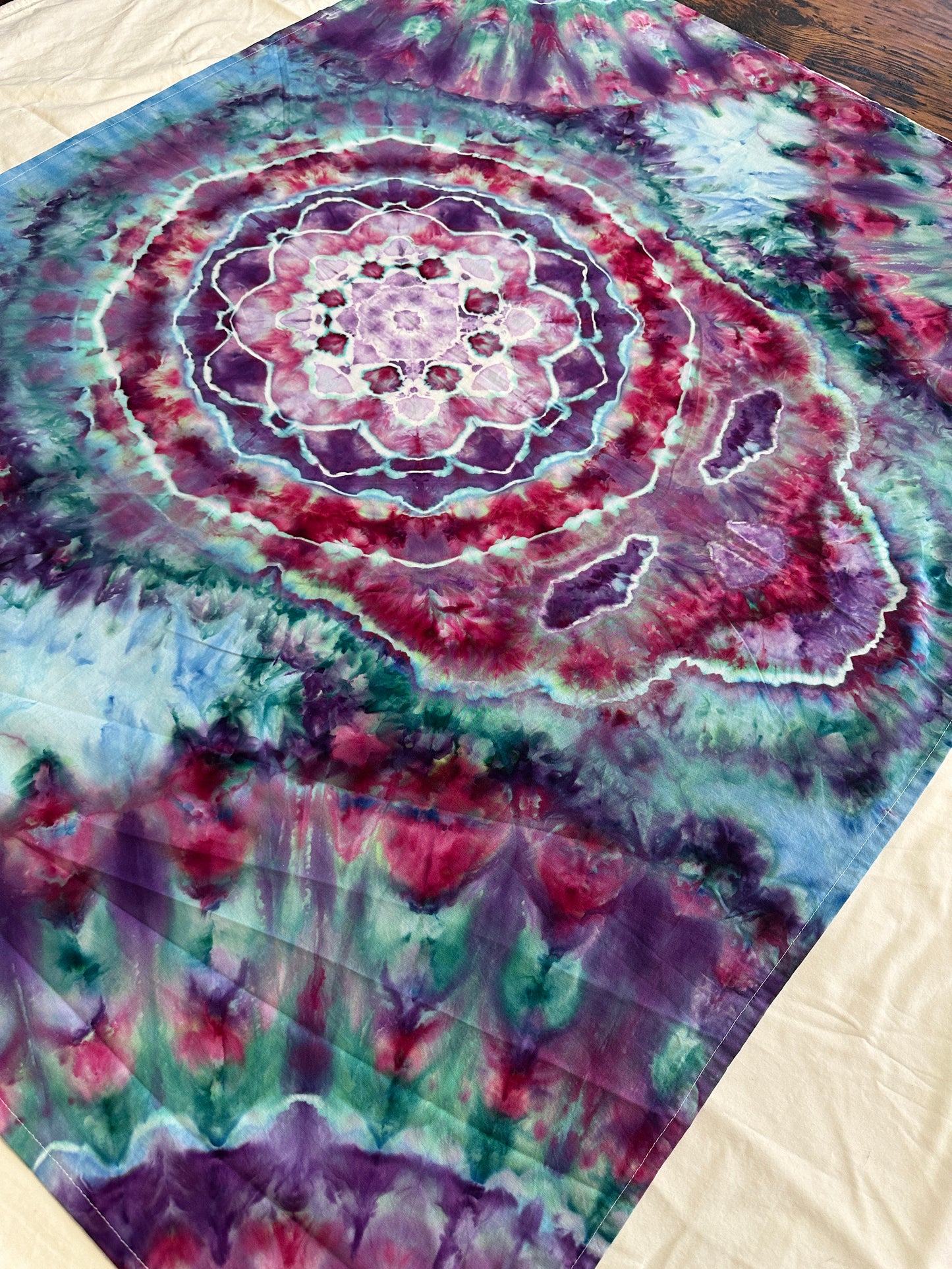 50 x 38 Valentines Mandala Stealie Tie Dye Tapestry