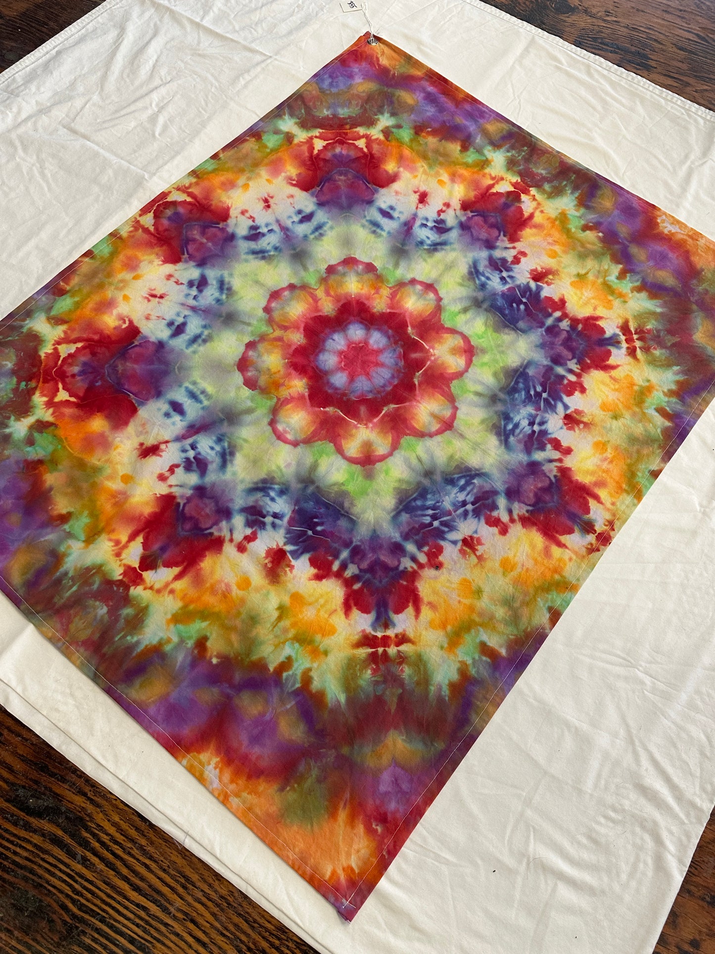 40 x 32 Rainbow Mandala  Dye Tapestry