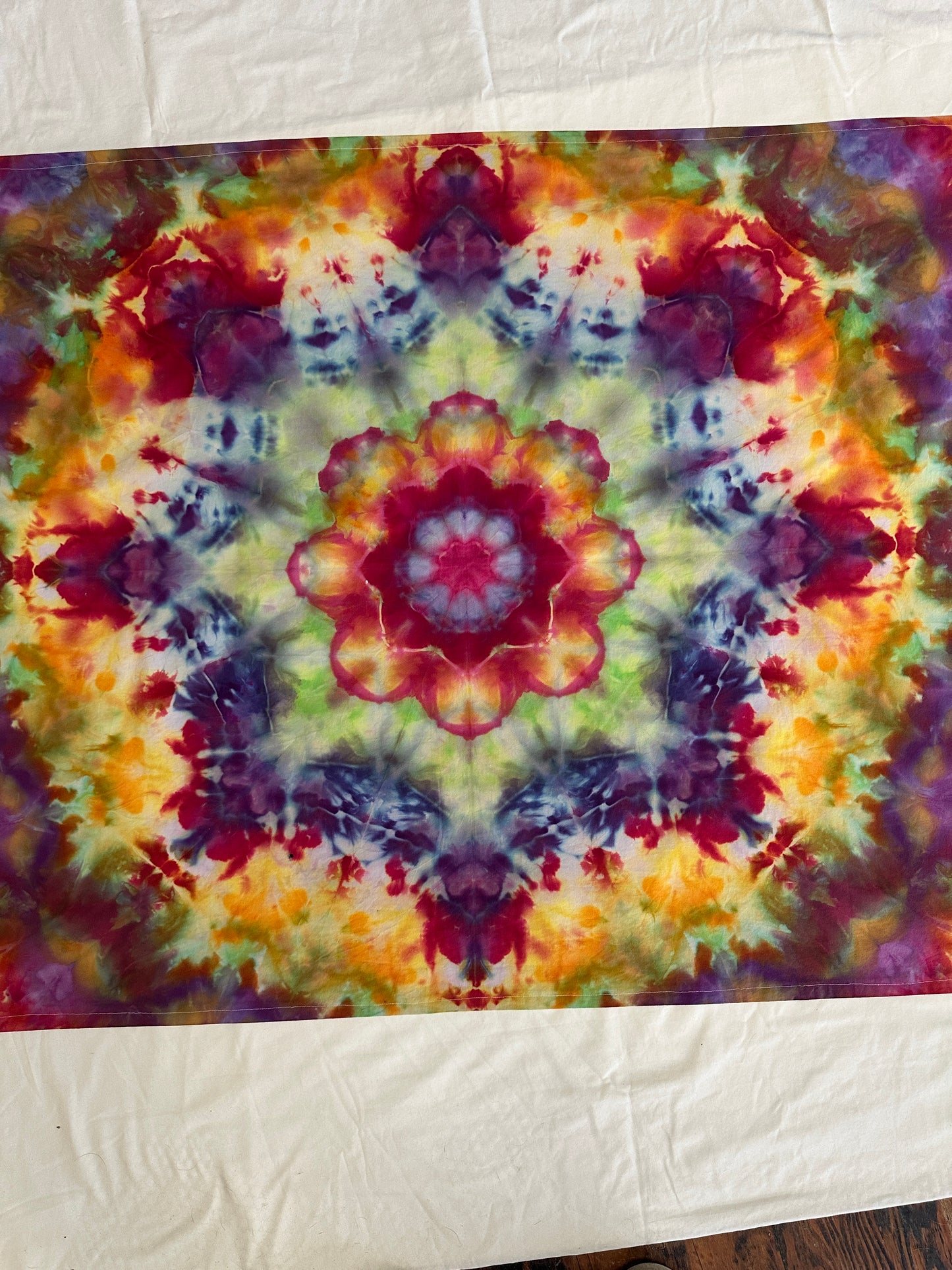 40 x 32 Rainbow Mandala  Dye Tapestry