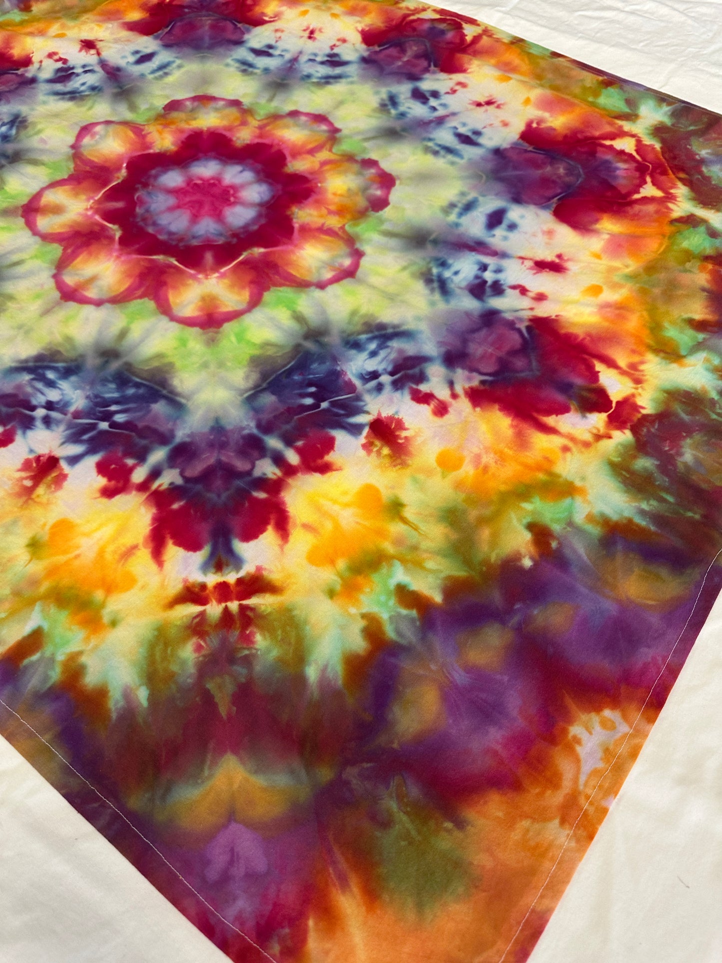 40 x 32 Rainbow Mandala  Dye Tapestry