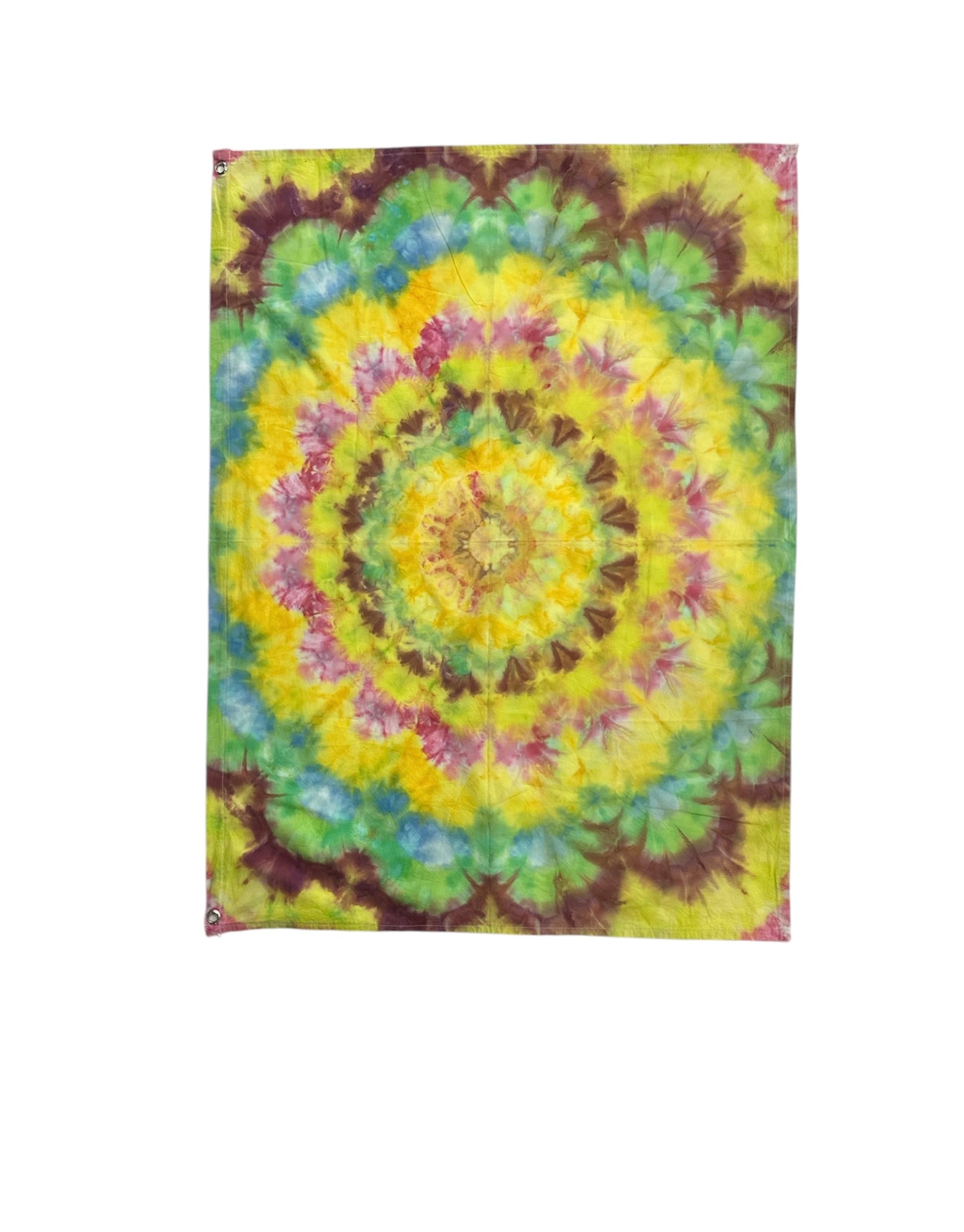 42 x 30 Yellow Flower Tie Dye Tapestry