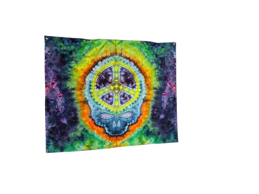 50 x 38 Peace Sign Stealie Tie Dye Tapestry