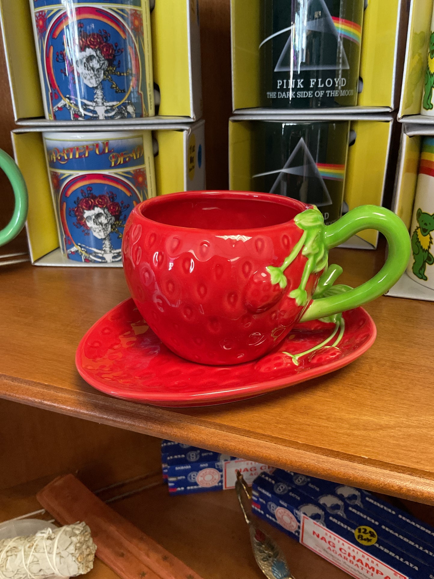 Strawberry cup and saucer set